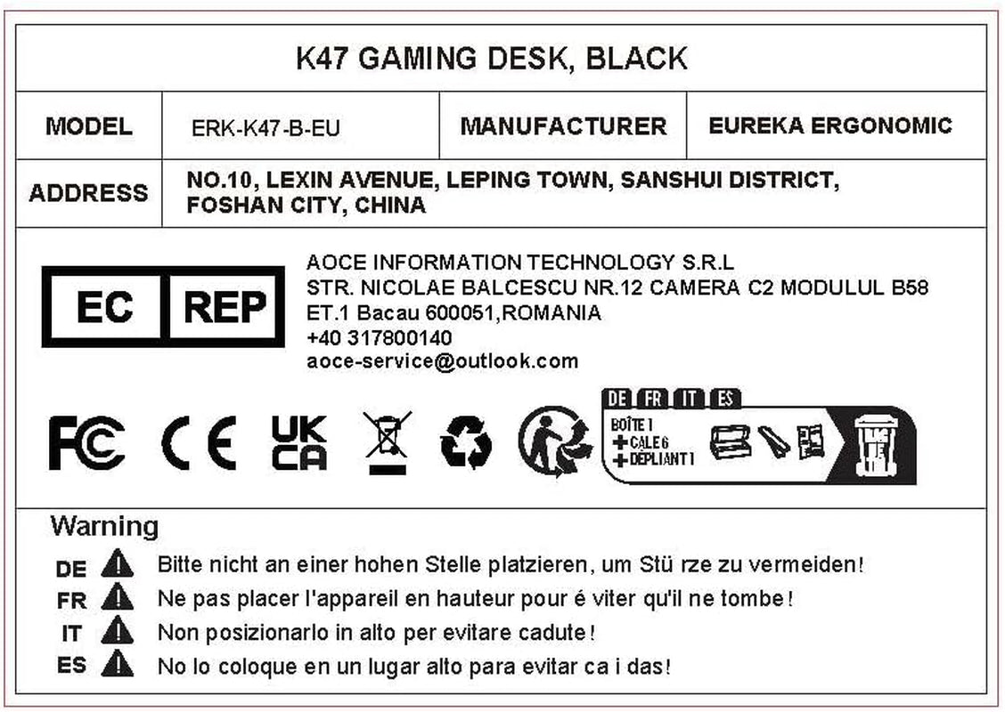 Gaming Desk 47 Inch, K Shaped Home Office PC Computer Desk Table for Gamer with Cable Management, Game Controller Stand, Cup Holder, Headphone Hook, Free Mouse Pad, Carbon Fiber Black